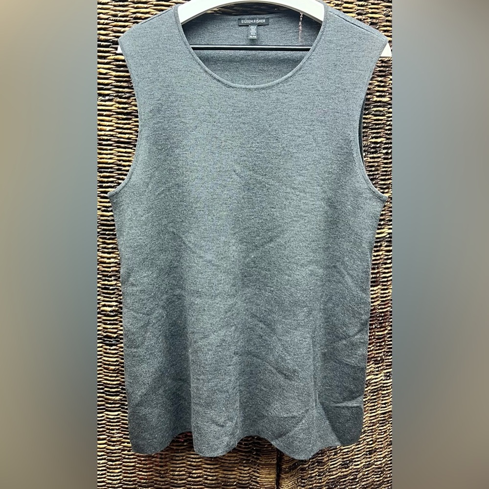 Eileen‎ Fisher- Grey Knit Top- 100% Wool, XLarge